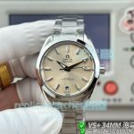 VS+ Factory Swiss Replica Omega Seamaster 150m Champagne Dial Stainless Steel Watch 